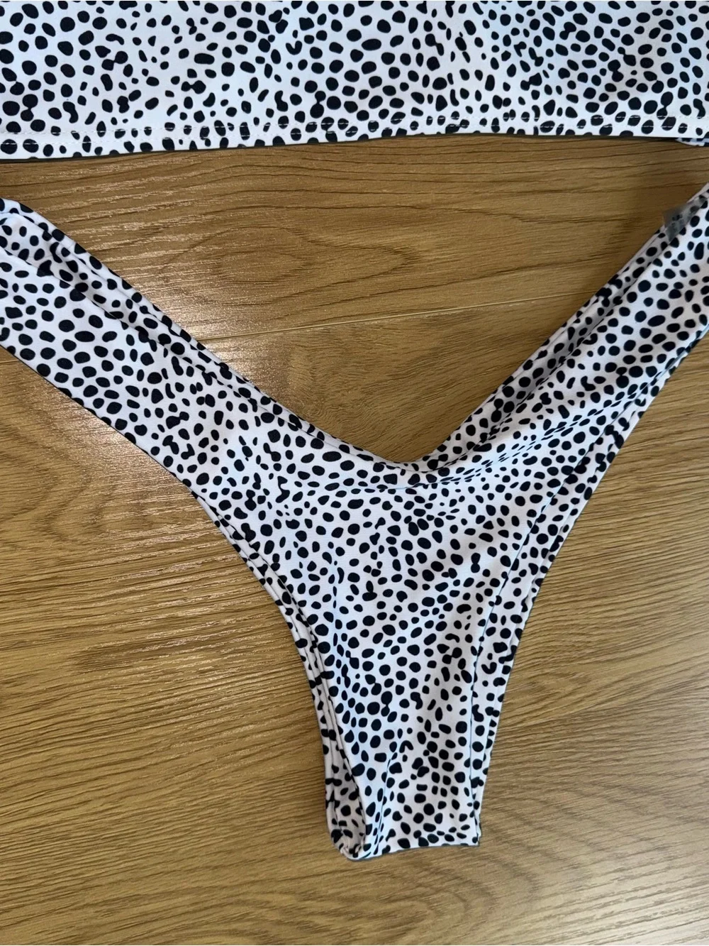 ZAFUL Black & White Spotted Bandeau Bikini Set Size US 6